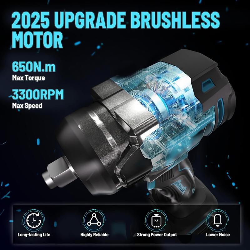 GEVEELIFE 700Nm 3 in 1 Brushless Impact