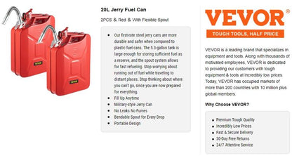 VEVOR Portable Steel Fuel Storage Solution